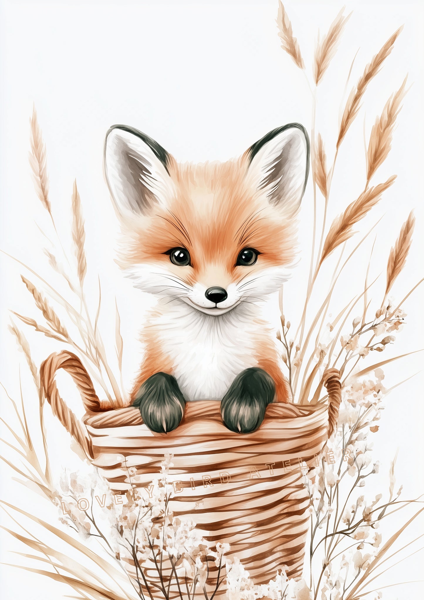 Affiche Renard & Petit Panier - Atelier Les Jolies Choses