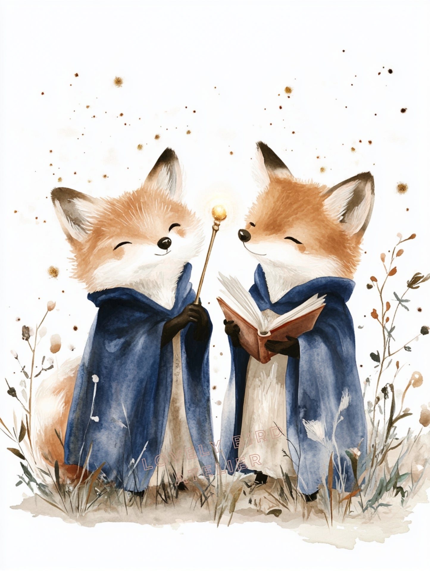 Affiche Renards Petits Magiciens - Atelier Les Jolies Choses