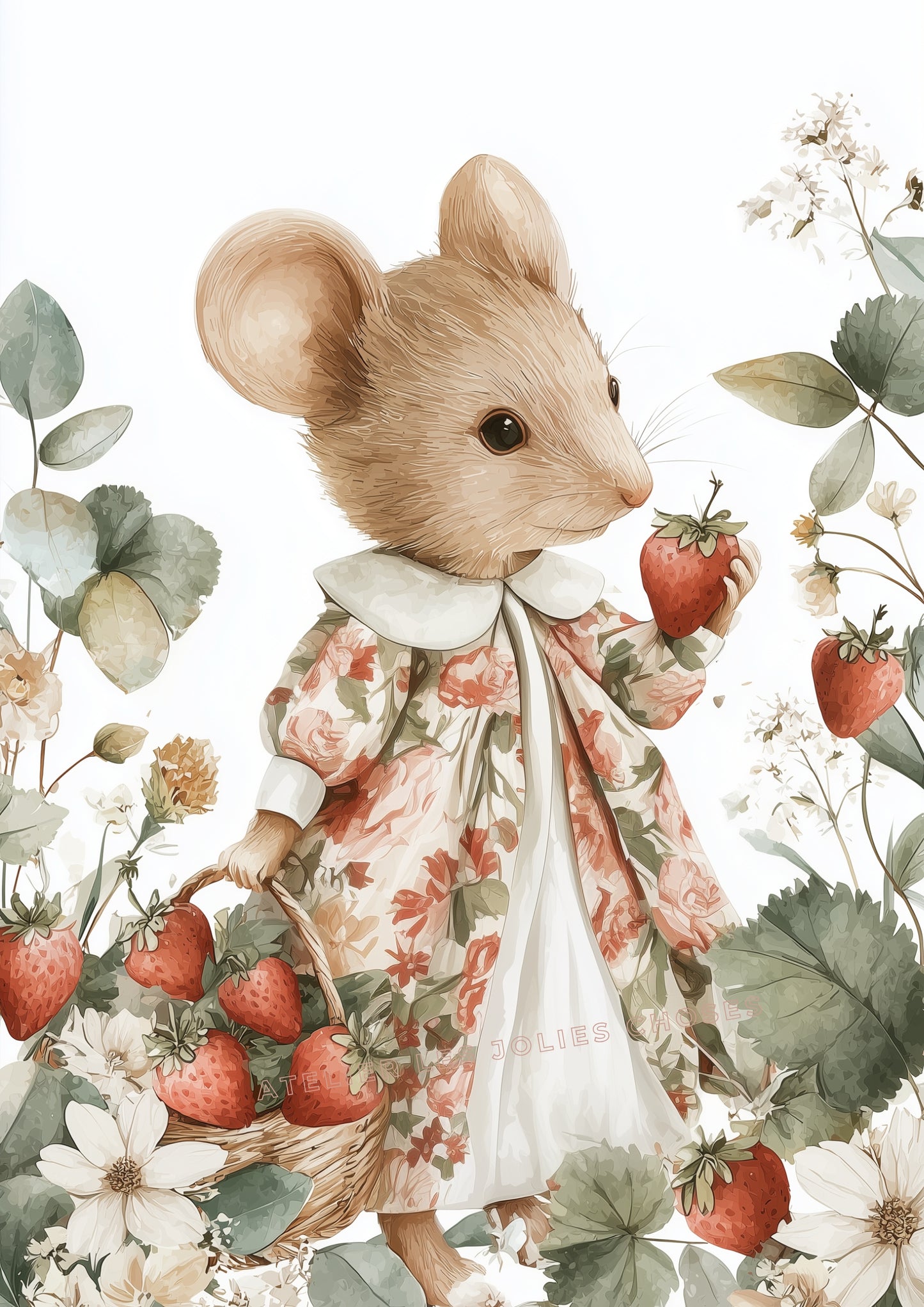 Affiche Souris & Fraises - Atelier Les Jolies Choses