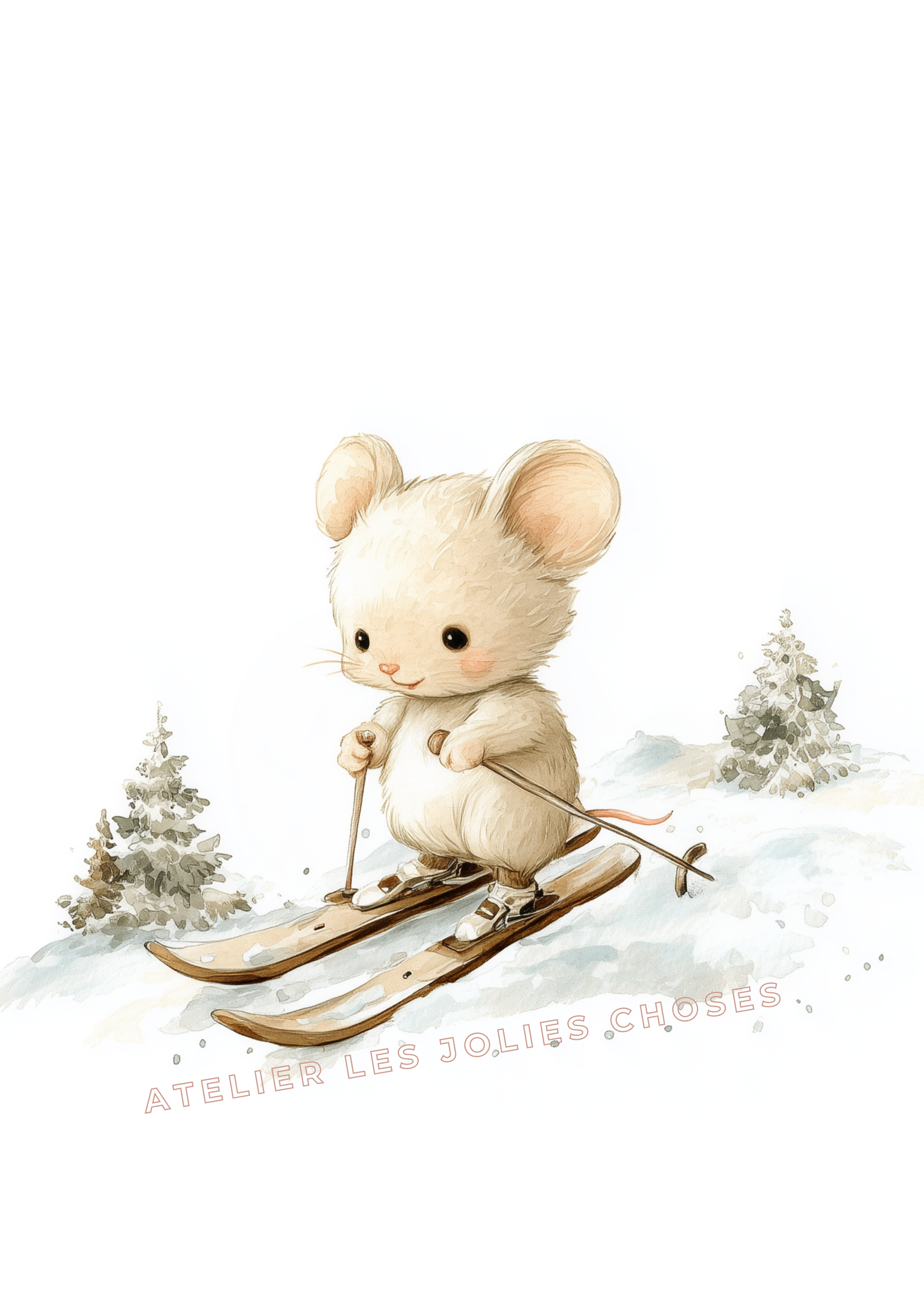 Affiche Souris – Glisse douce sous la neige - Atelier Les Jolies Choses