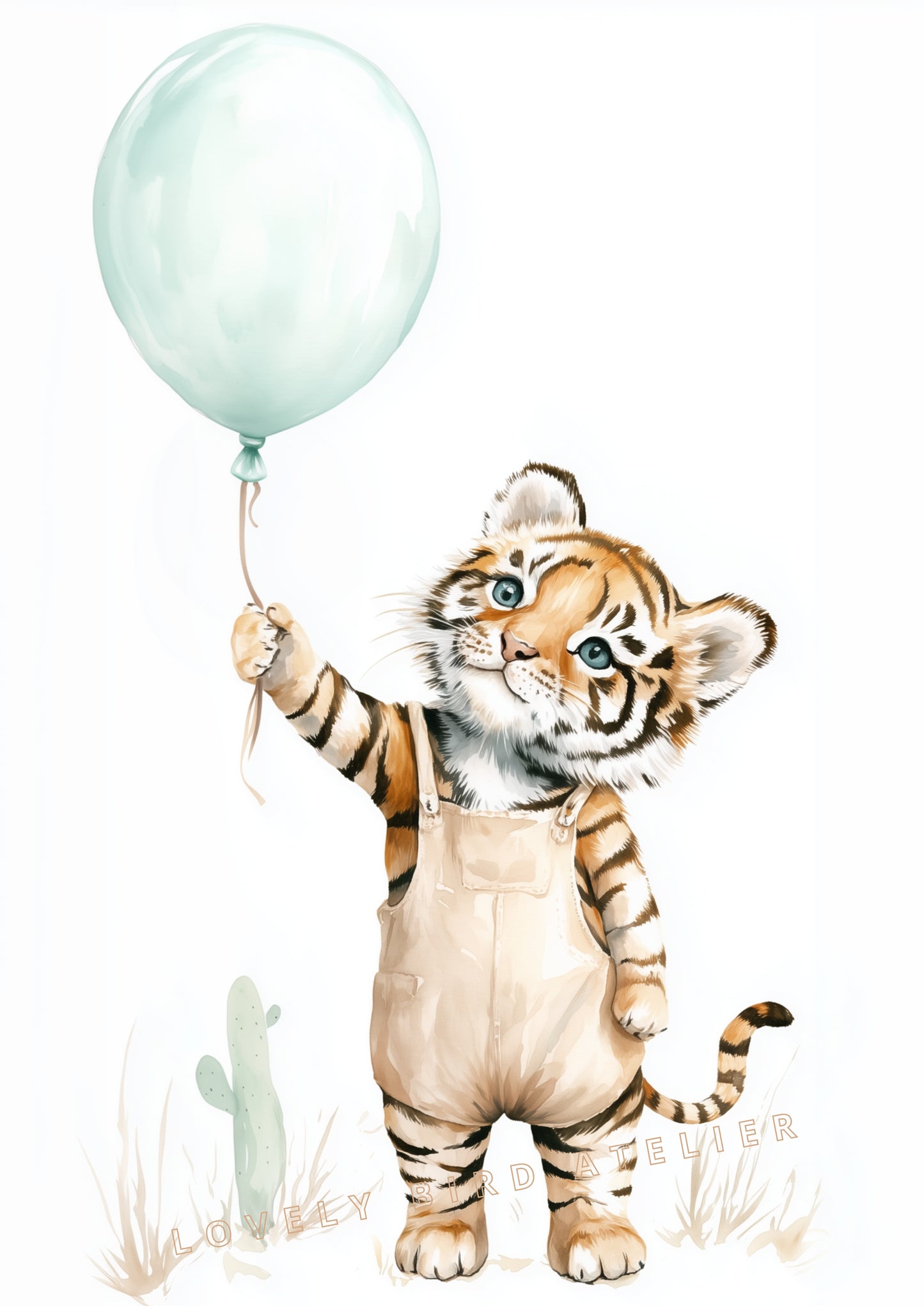 Affiche Tigron & Ballon - Atelier Les Jolies Choses