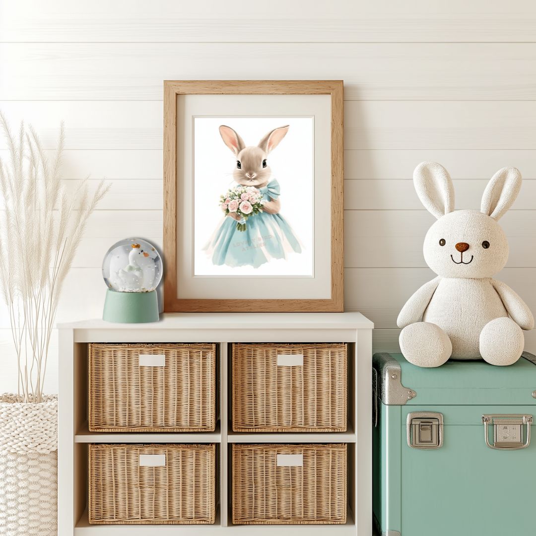 Affiche Lapin & Bouquet - Atelier Les Jolies Choses