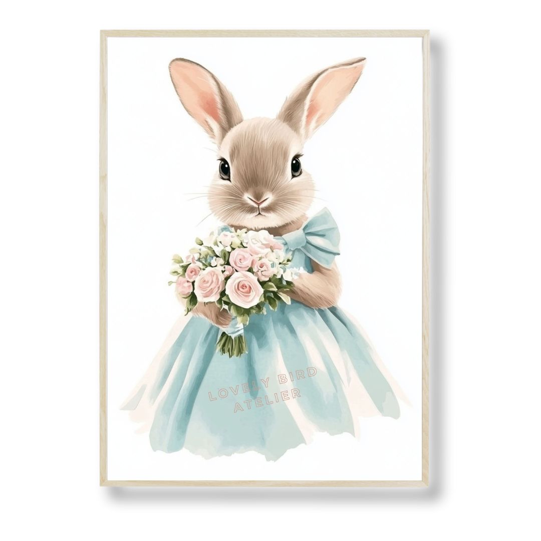 Affiche Lapin & Bouquet - Atelier Les Jolies Choses