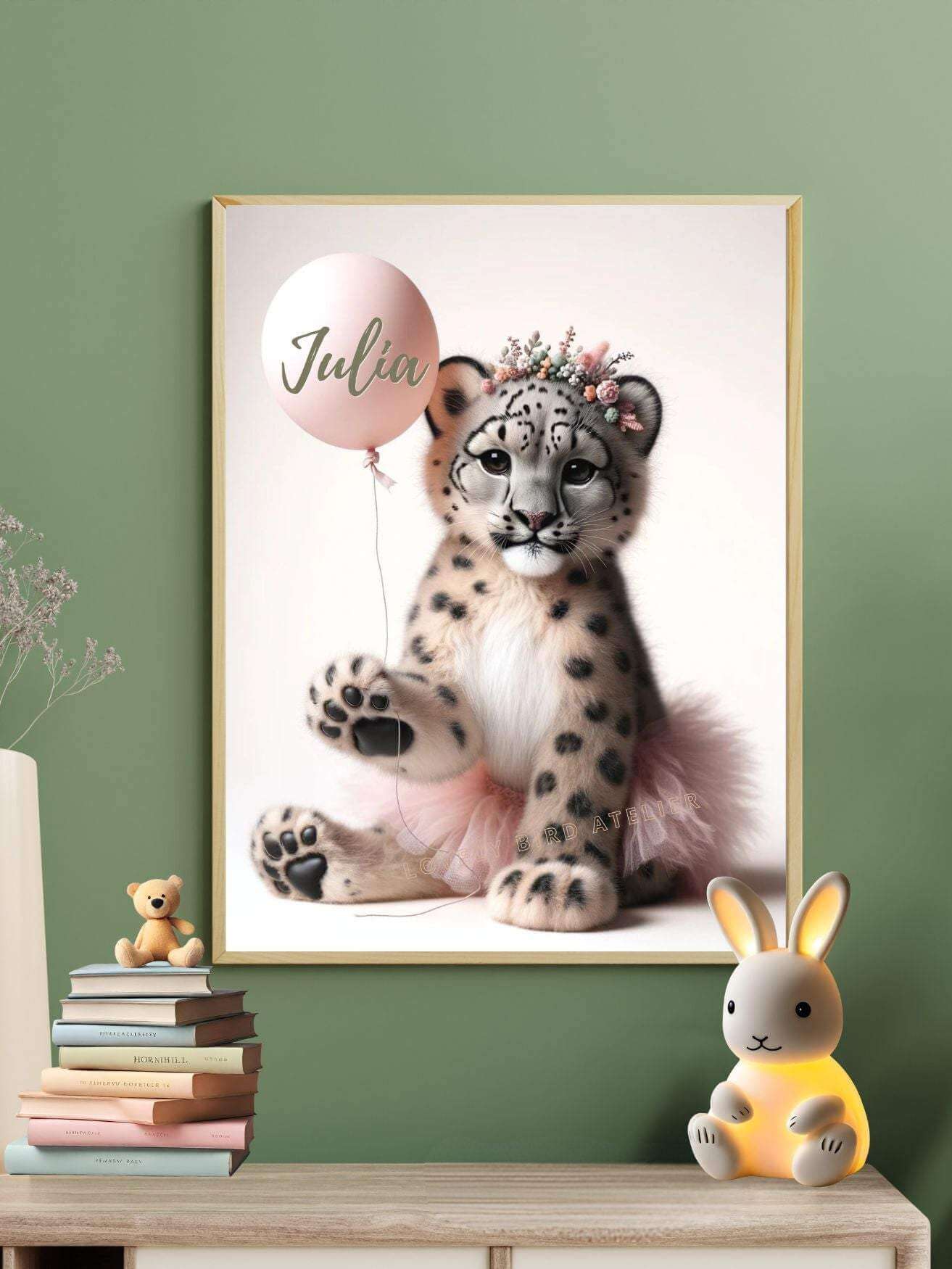 Affiche Panthère Des Neiges & Tutu Rose - Atelier Les Jolies Choses