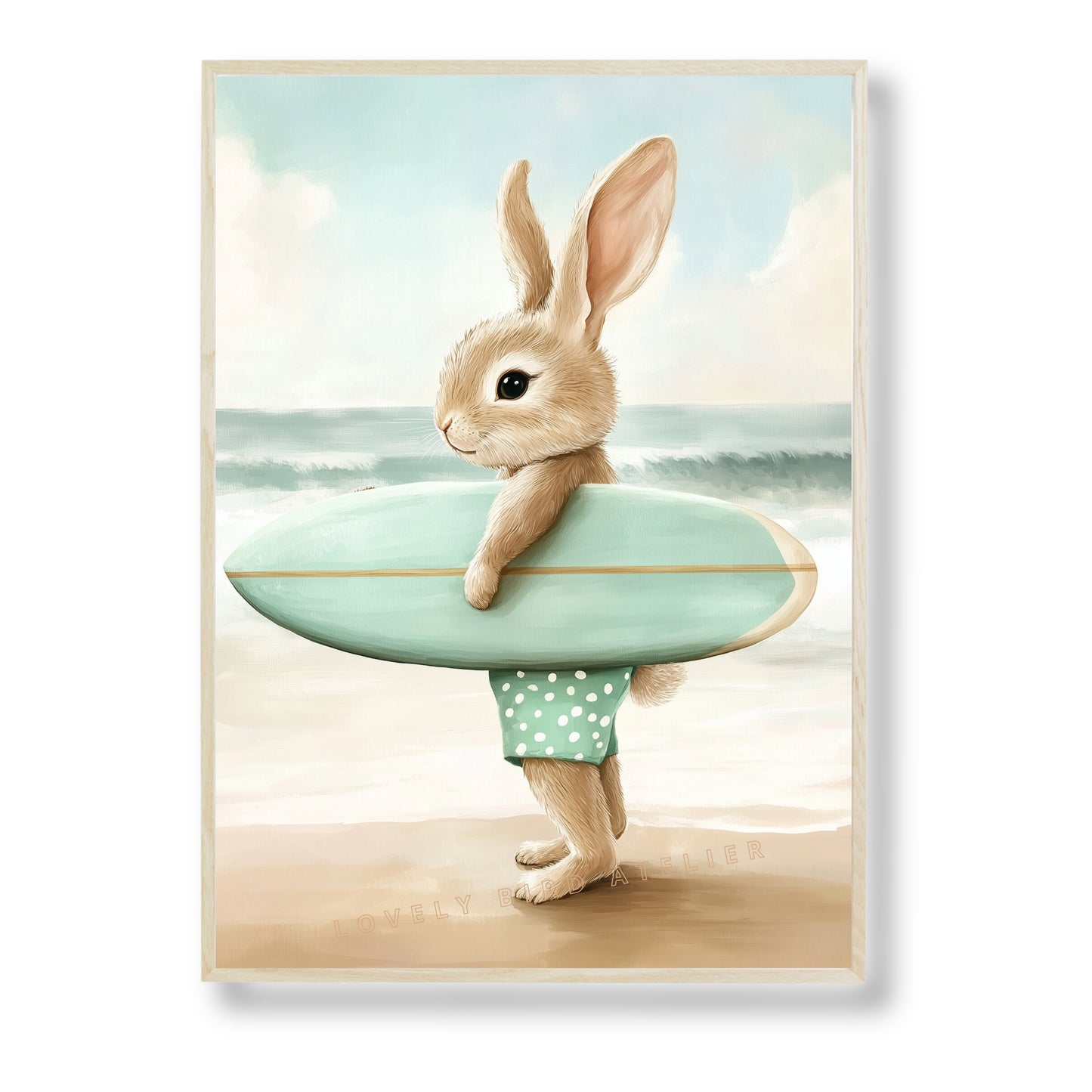 Illustration Lapin & Surf - Atelier Les Jolies Choses
