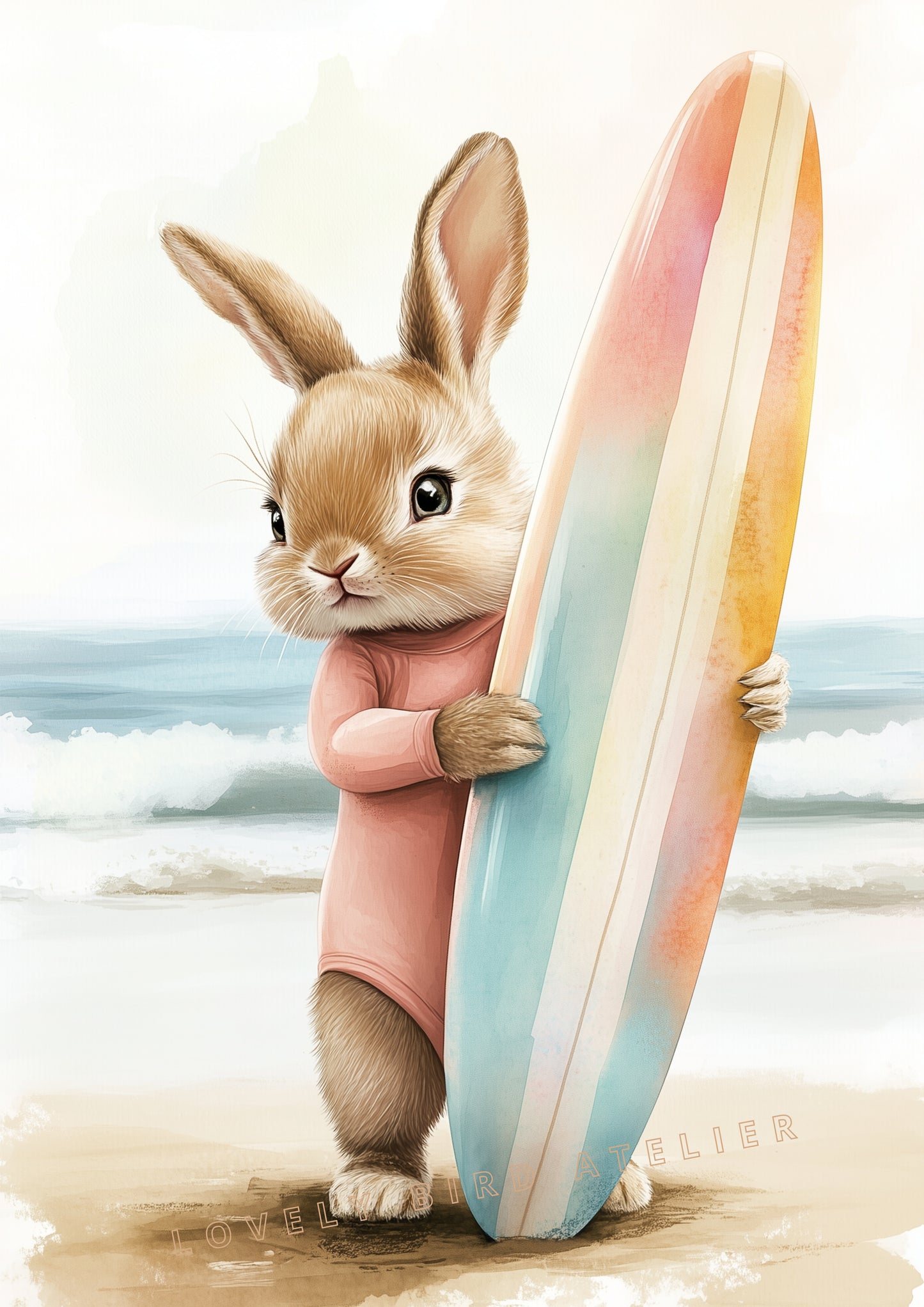 Illustration Lapine & Surf - Atelier Les Jolies Choses