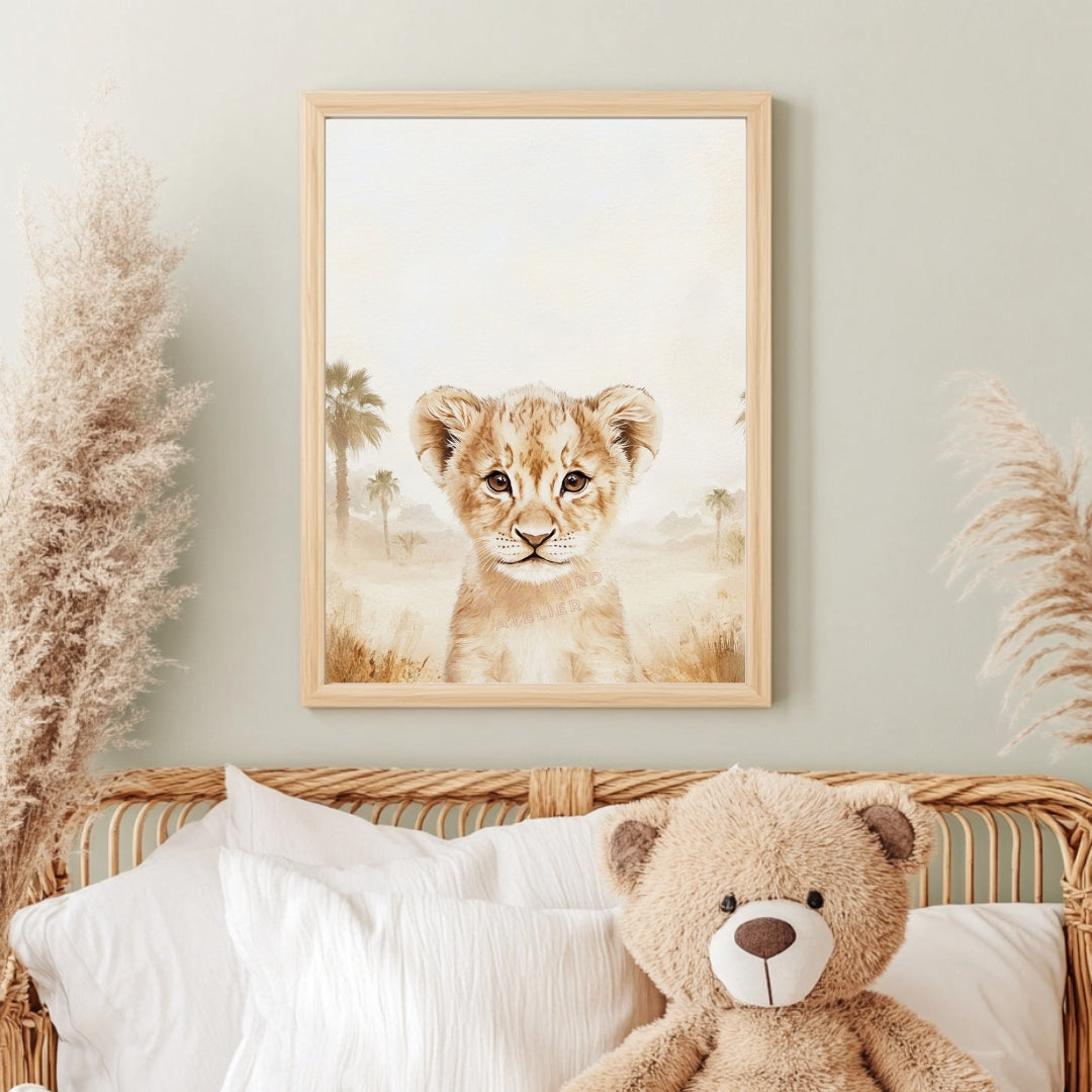 Illustration Lionceau & Palmiers - Atelier Les Jolies Choses