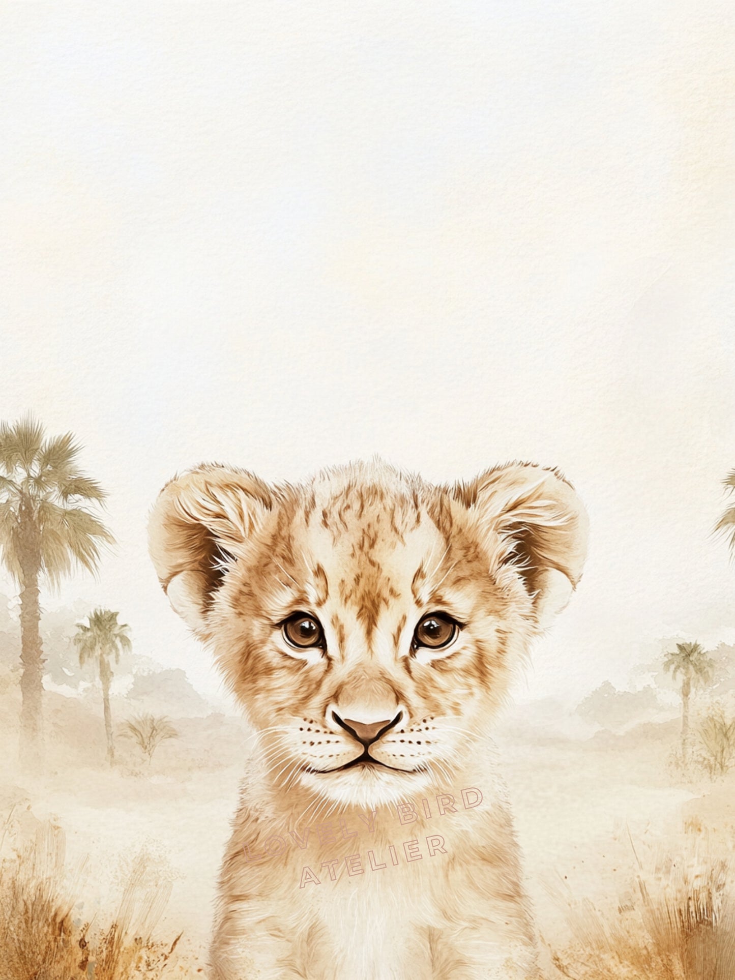 Illustration Lionceau & Palmiers - Atelier Les Jolies Choses