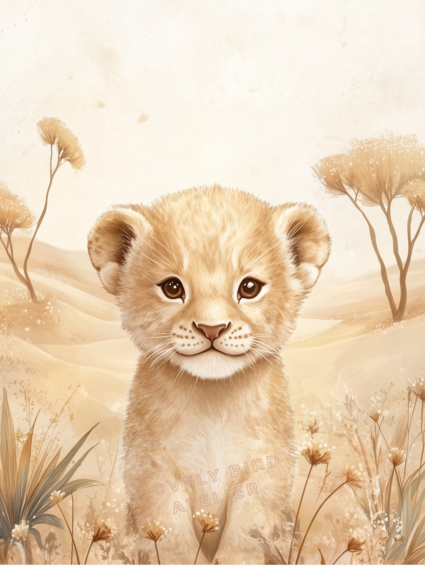 Illustration Lionceau & Savane - Atelier Les Jolies Choses
