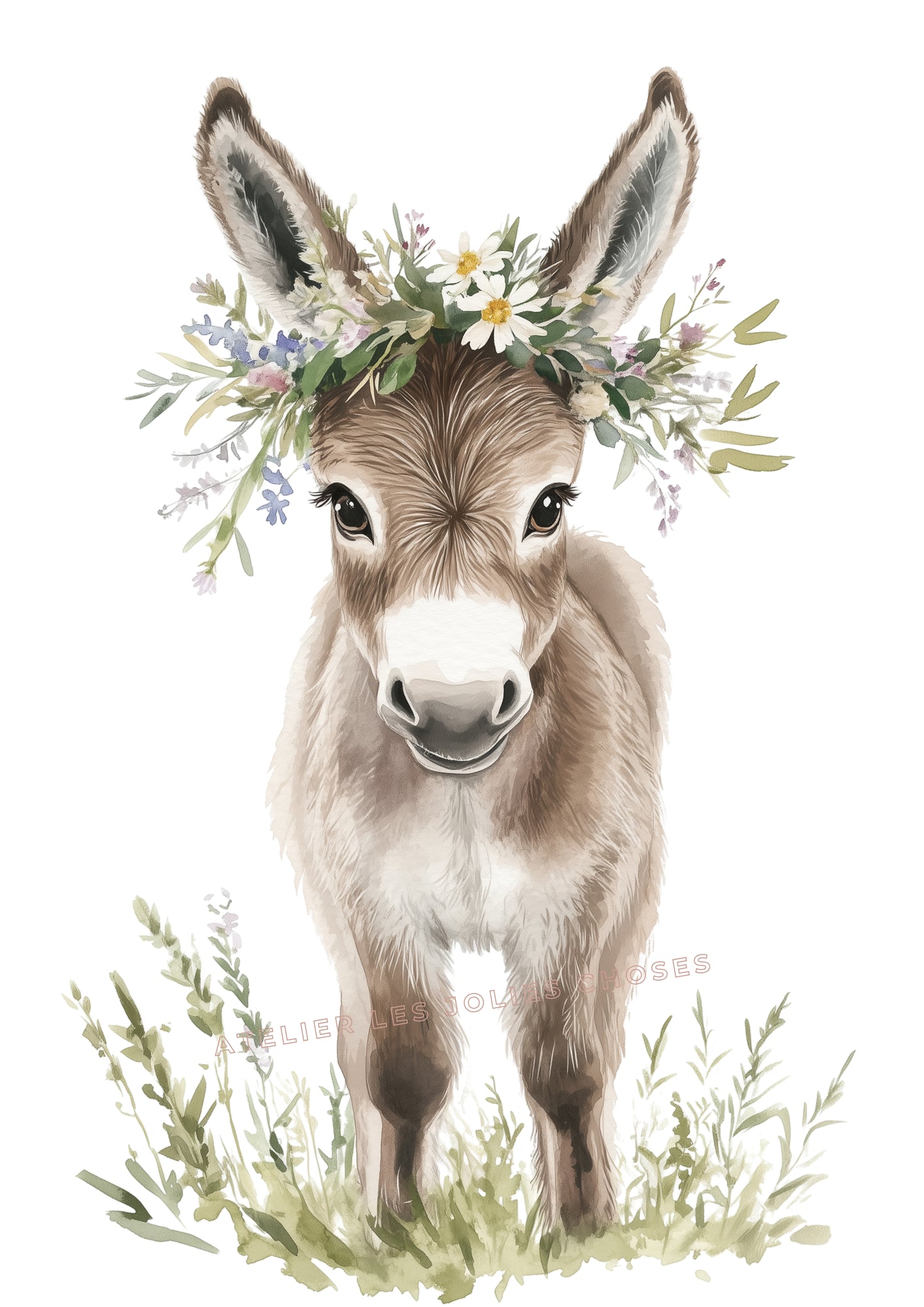 Illustration - Mon petit âne fleuri - Atelier Les Jolies Choses
