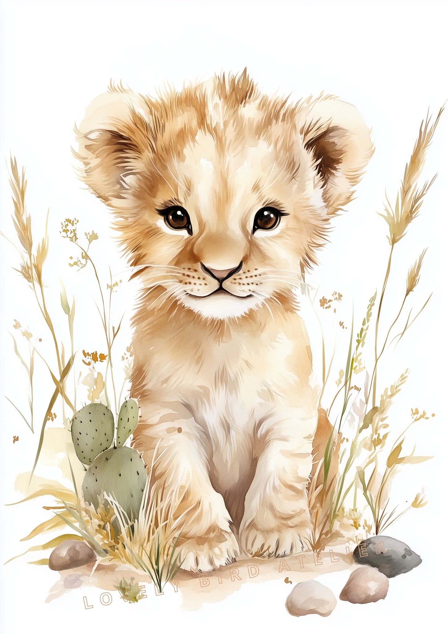 Illustration Petit Lionceau & Savane - Atelier Les Jolies Choses