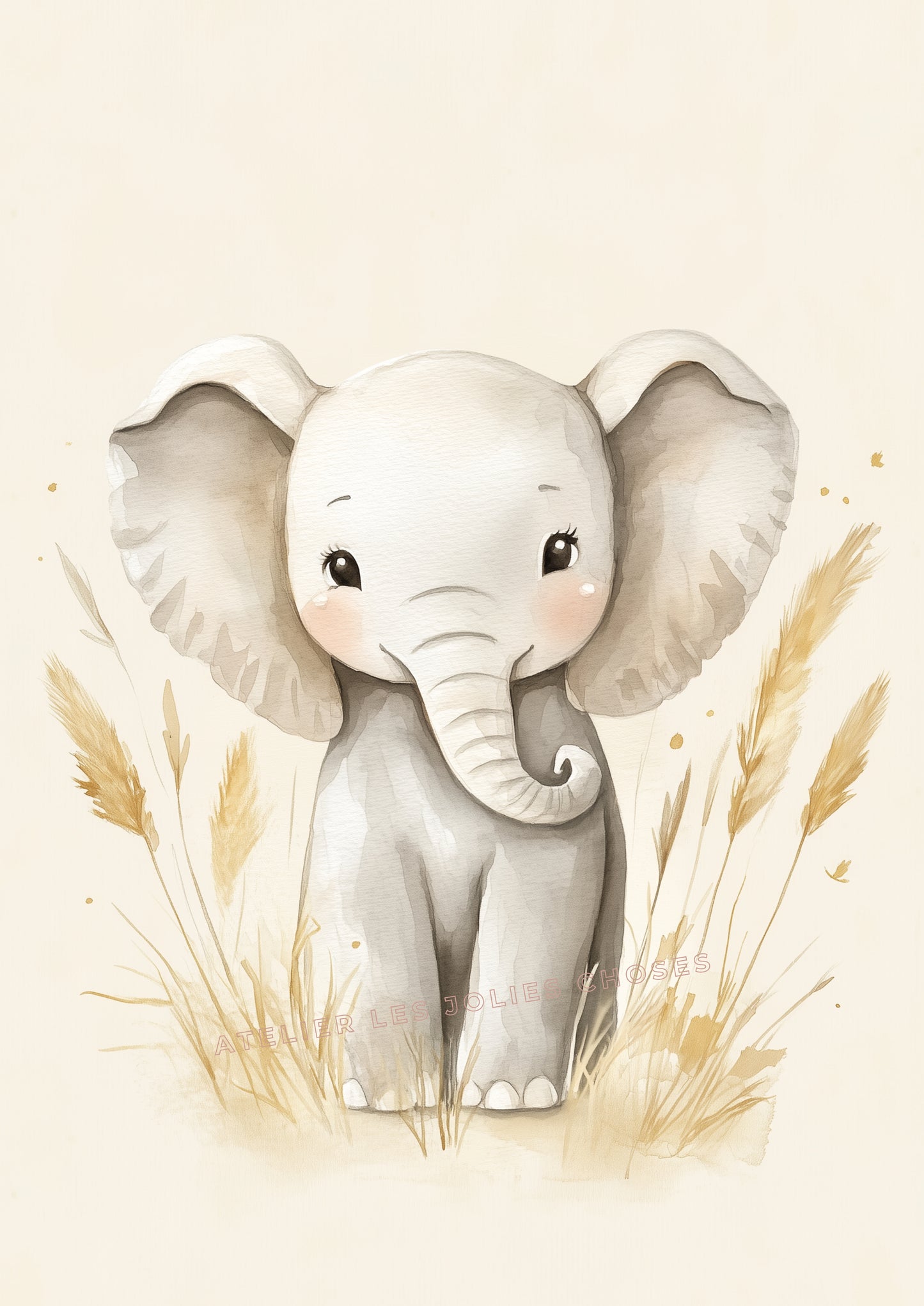 Illustration Éléphant tout doux - Atelier Les Jolies Choses