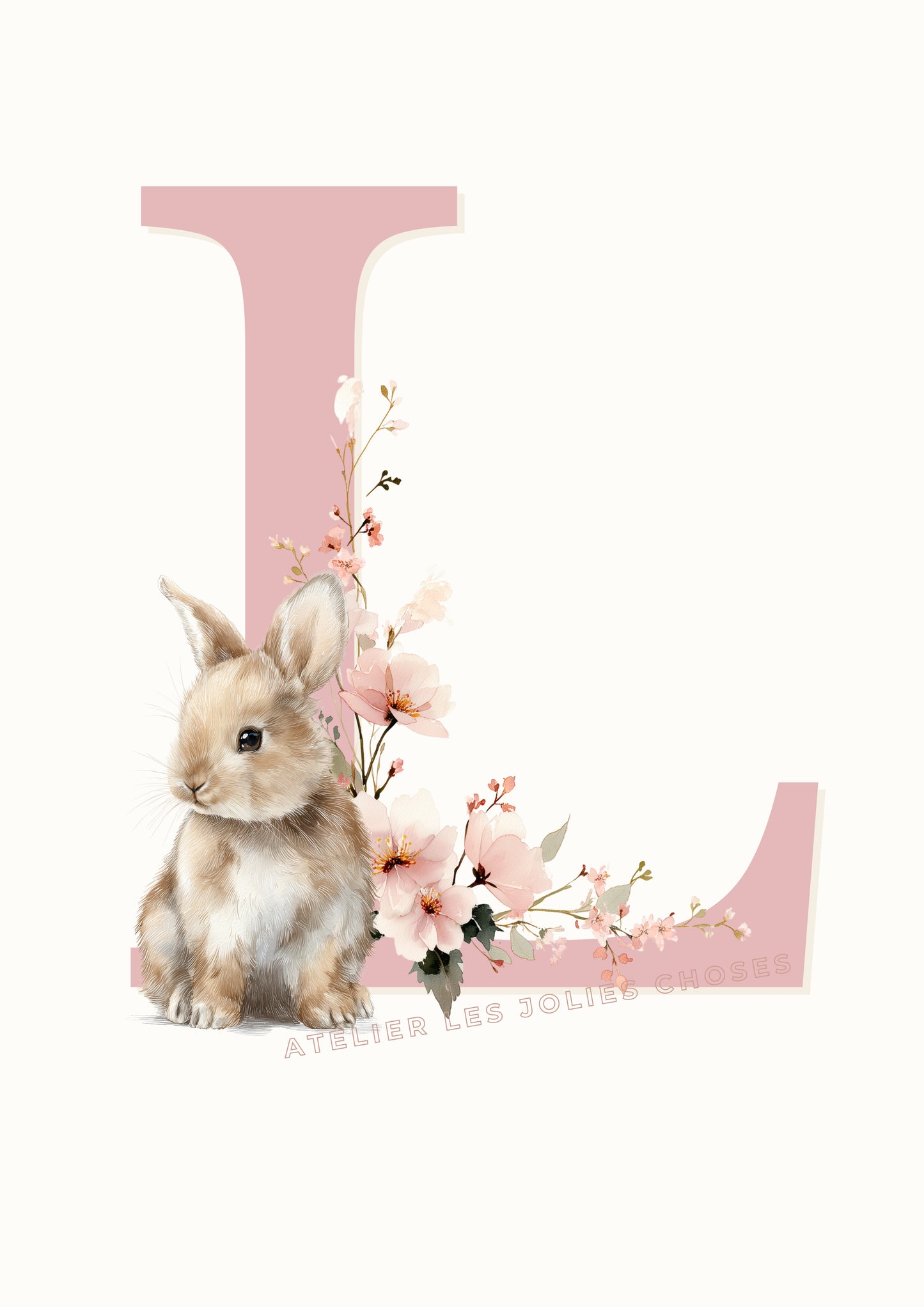Affiche - Lettre L & Lapin
