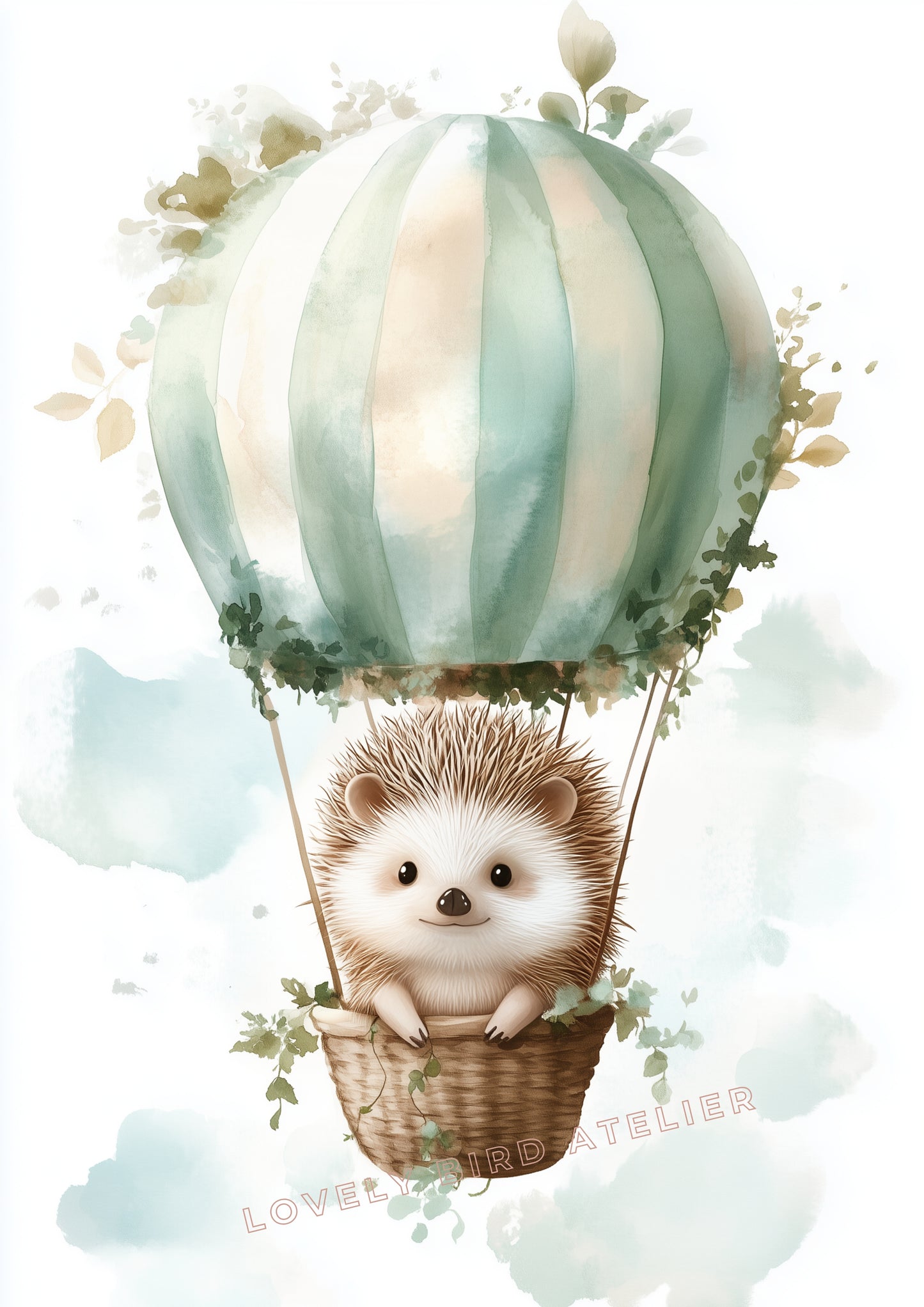 Petit Hérisson & Montgolfière - Atelier Les Jolies Choses