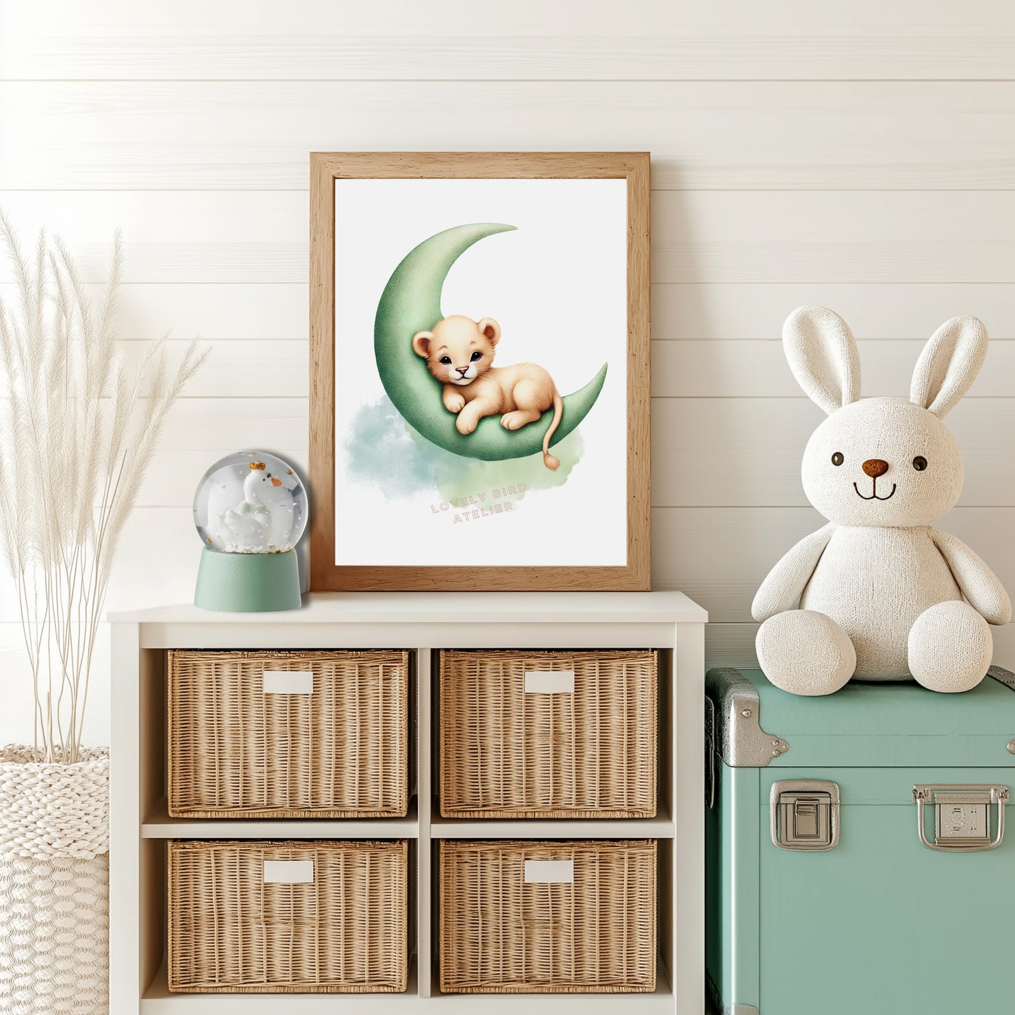 Tableau Petit Lionceau & Lune - Atelier Les Jolies Choses