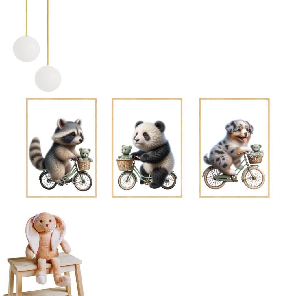 Tableau Raton Laveur & Vélo - Atelier Les Jolies Choses