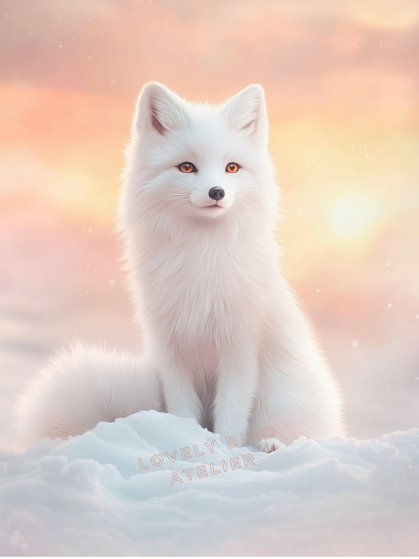 Affiche Renard Des Neiges décoration murale chambre bébé enfant.