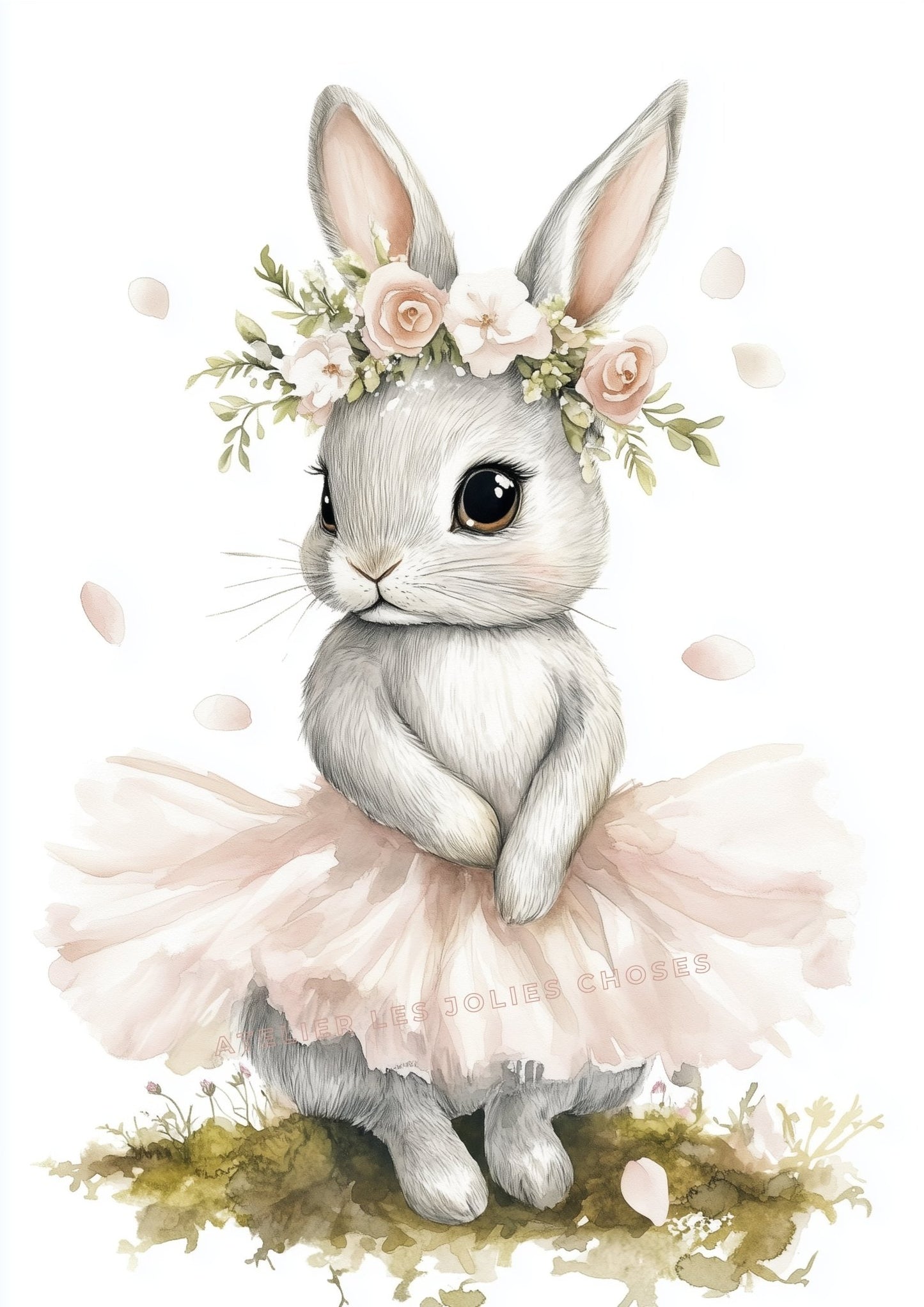 Affiche - Fleur de coton décoration murale chambre bébé enfant.