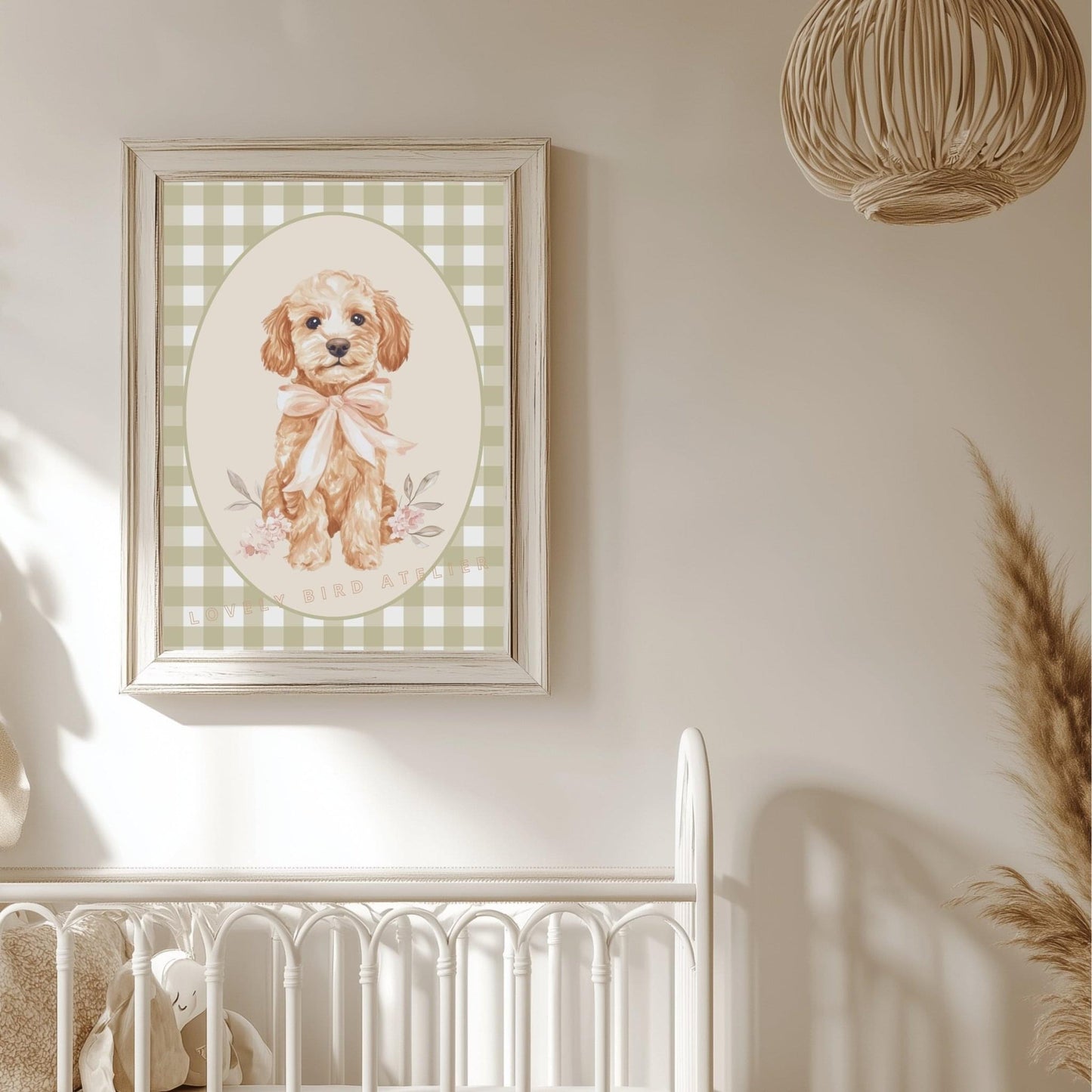 Affiche Joli Toutou & Vichy décoration murale chambre bébé enfant.