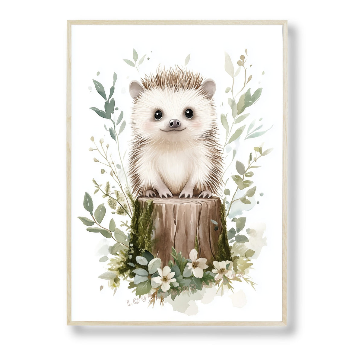 Petit Hérisson & Forêt décoration murale chambre bébé enfant.