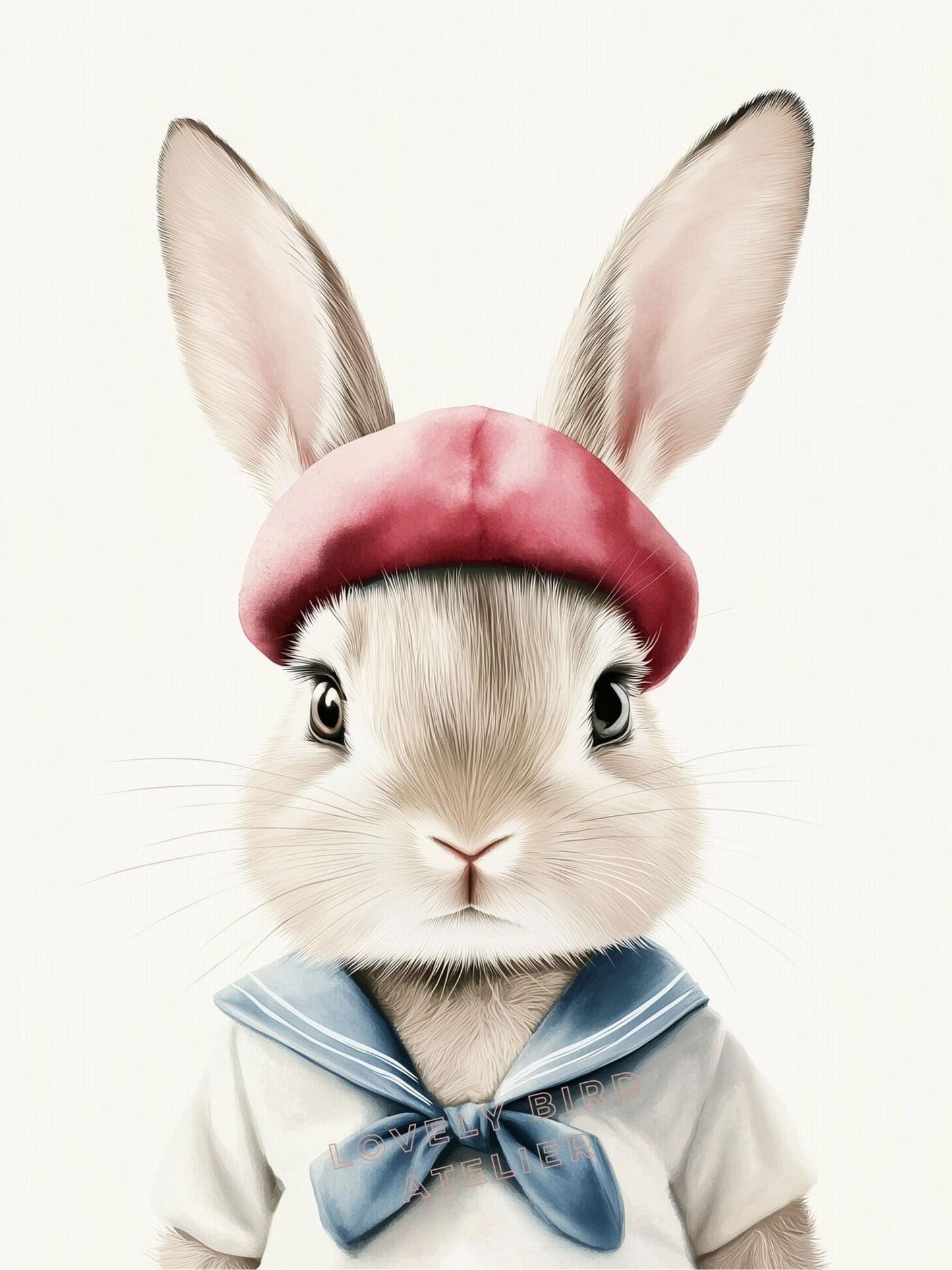 Affiche Lapin Marin décoration murale chambre bébé enfant.
