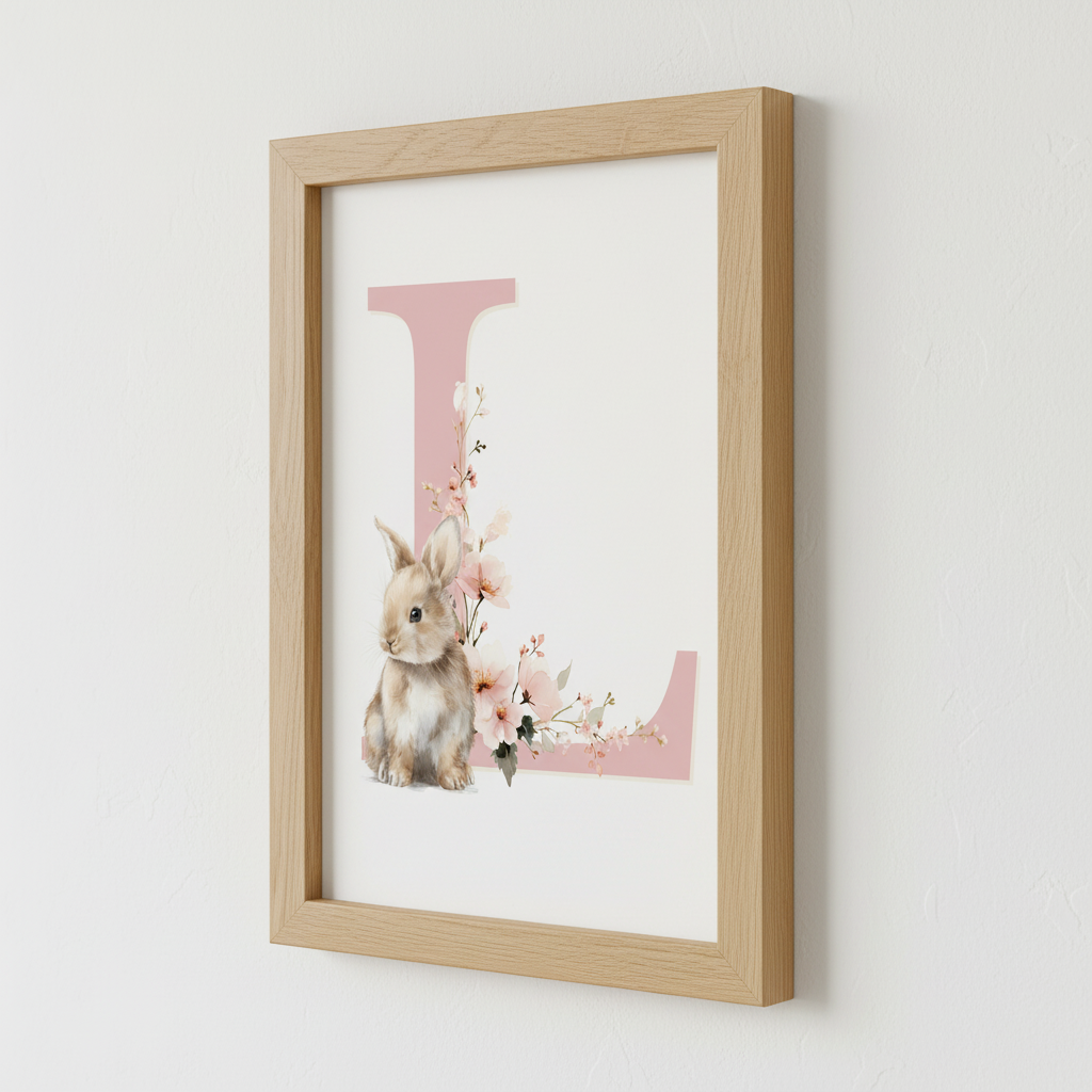 Affiche - Lettre L & Lapin