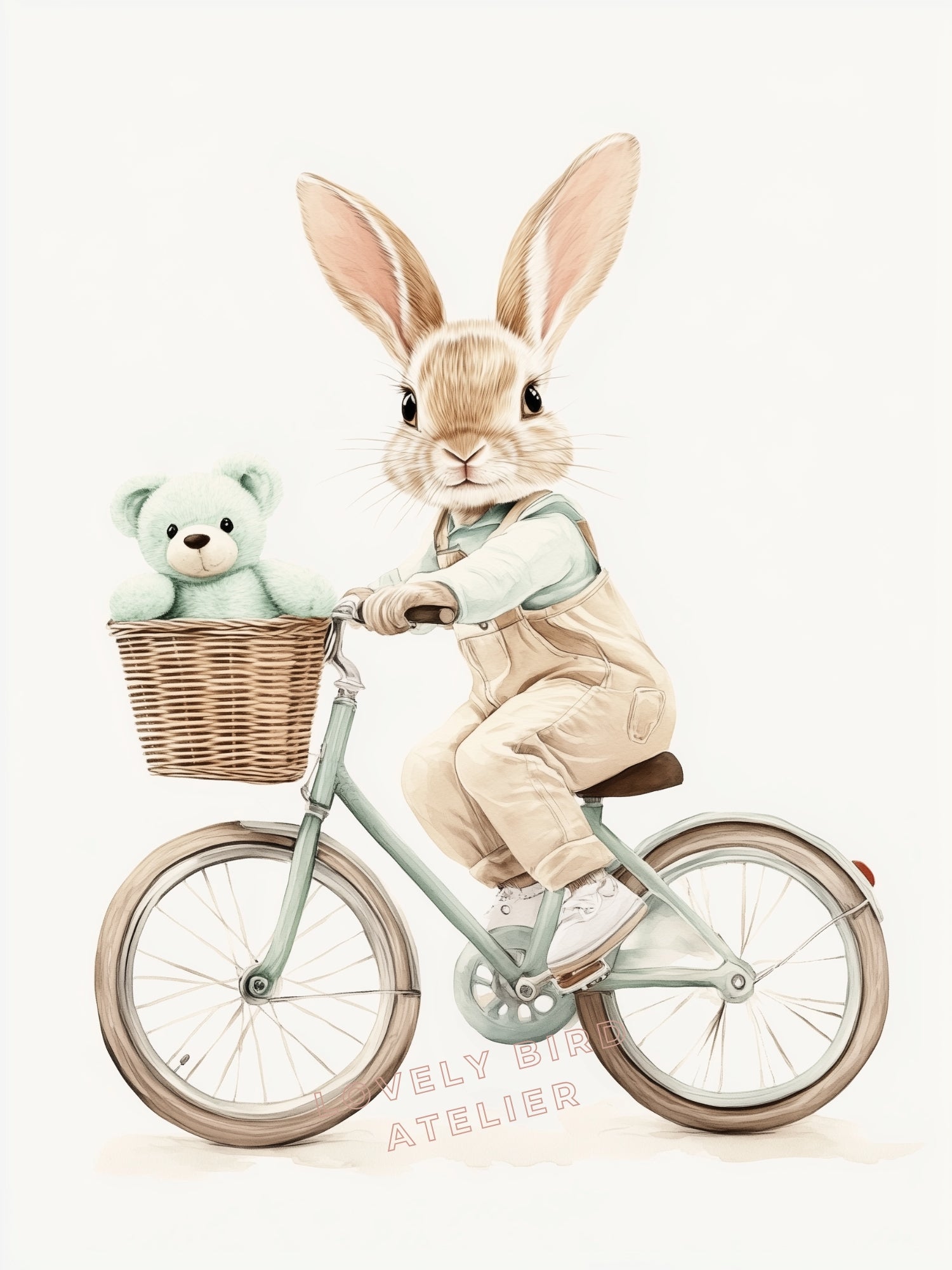 Affiche Lapin & Bicyclette - Atelier Les Jolies Choses  
