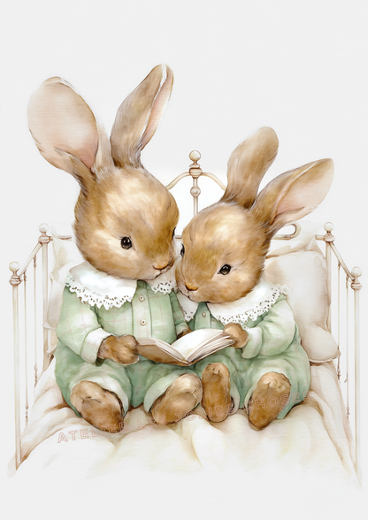 Illustration – Les petits lapins lecteurs