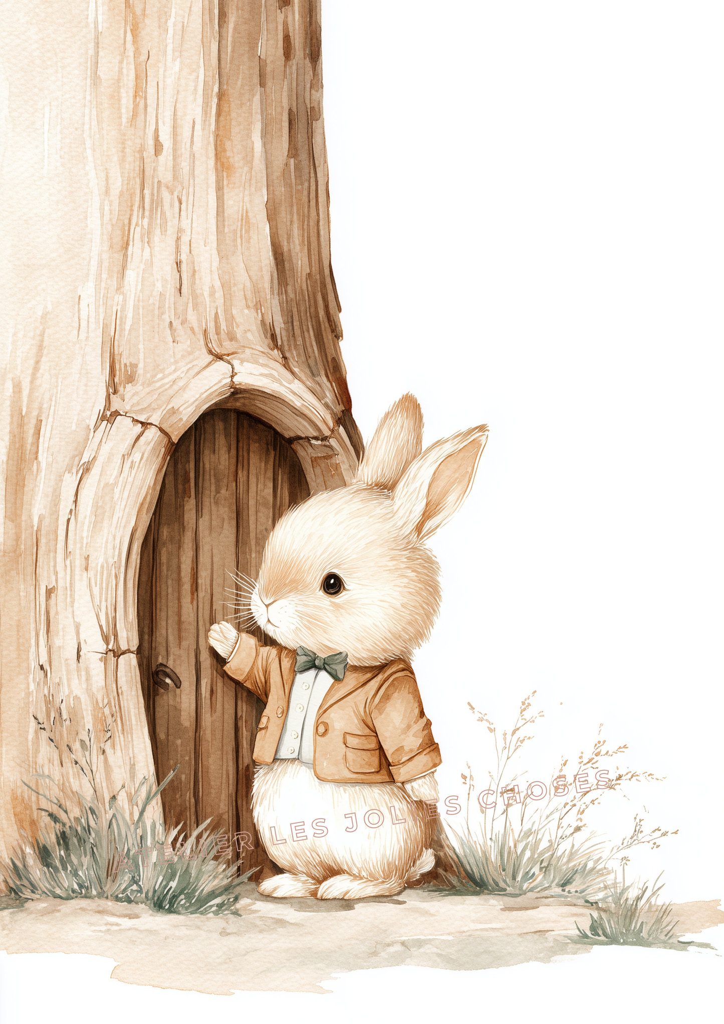 Affiche chambre enfant – Le lapin et la porte enchantée