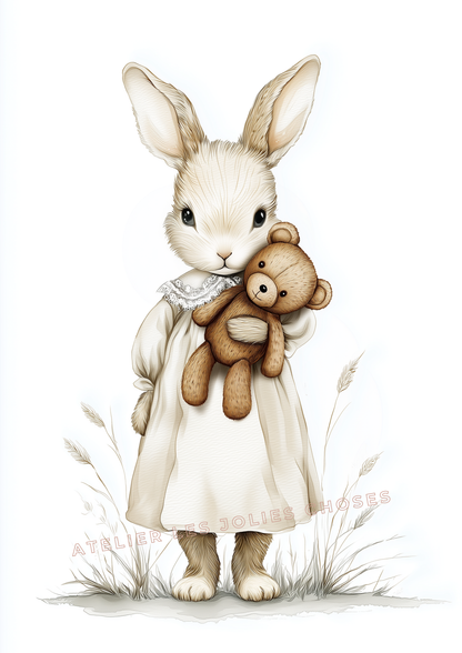 Illustration  Lapin – Mon doudou préféré