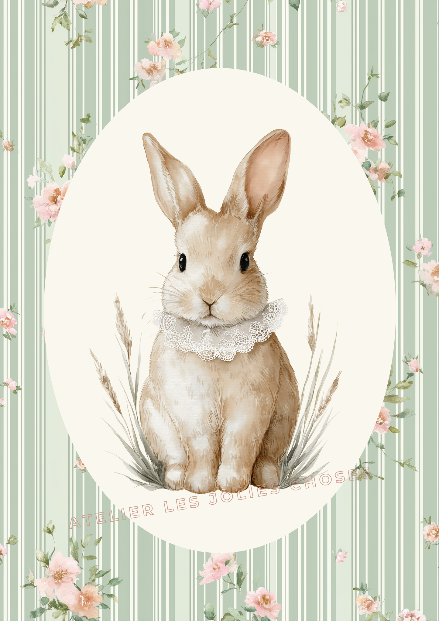 Affiche Lapin – Douceur vintage