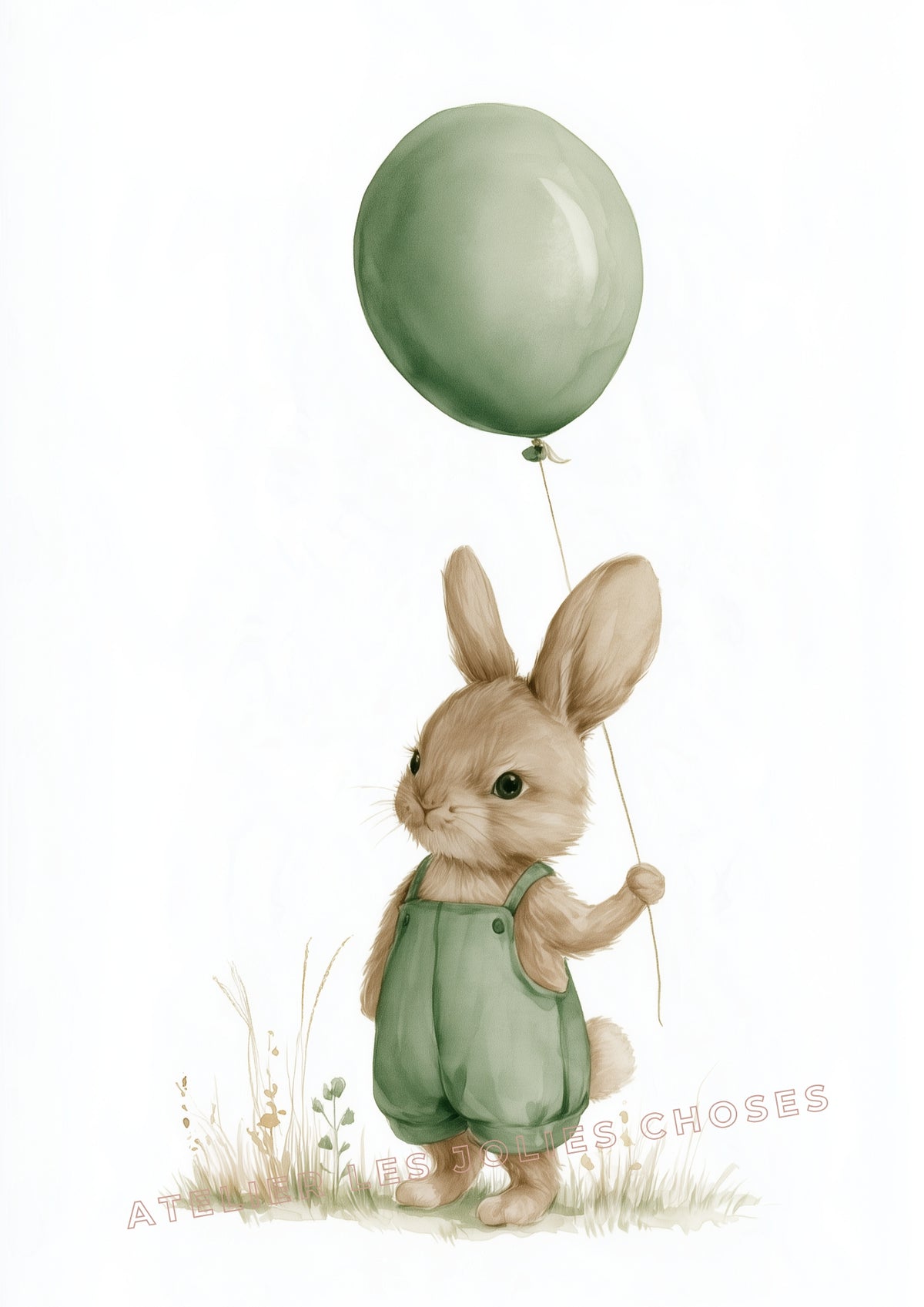 Affiche - Le petit lapin au ballon