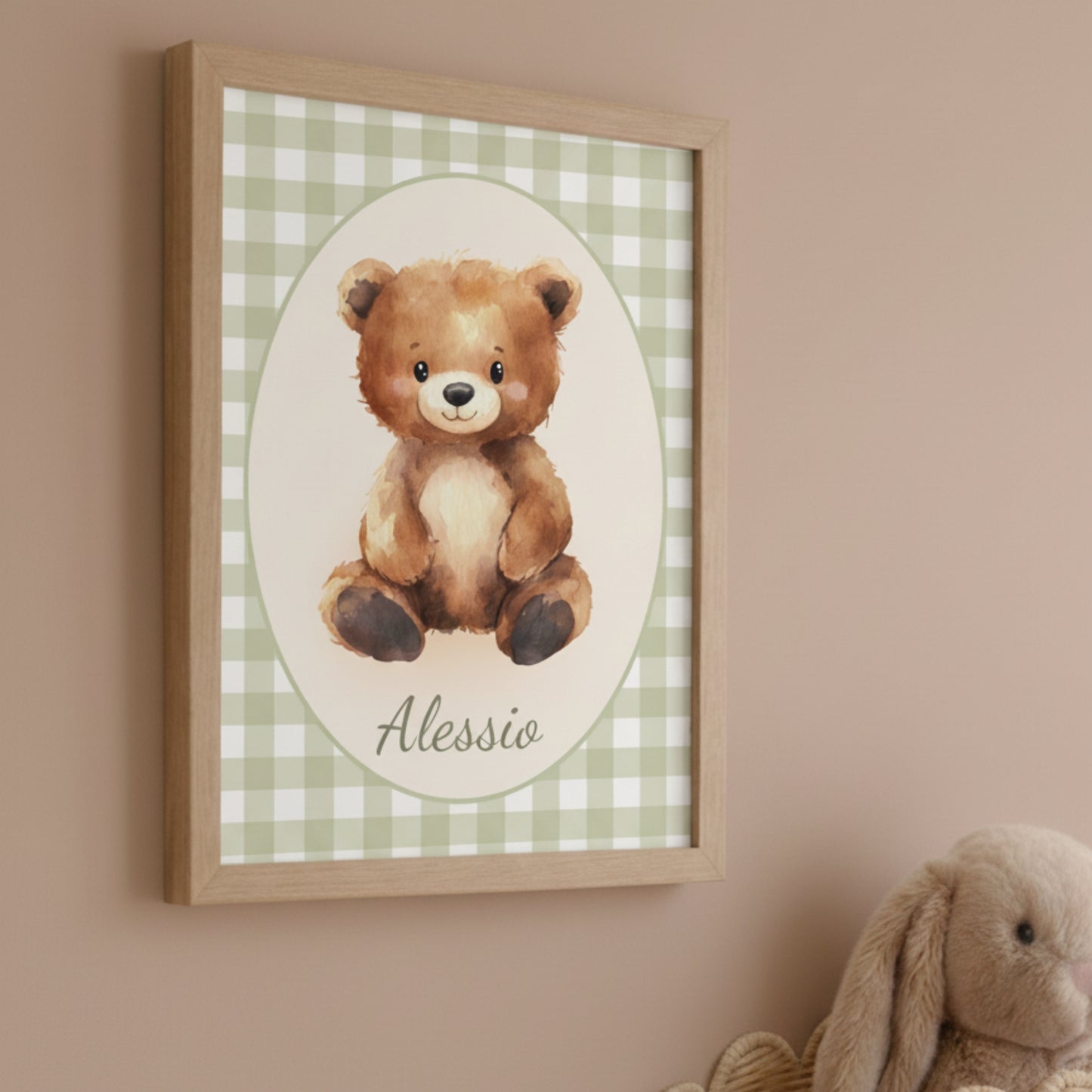 Affiche  Bébé Ours & Vichy - Atelier Les Jolies Choses  