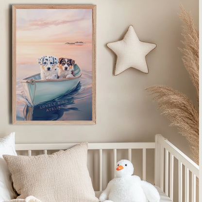 Affiche Bergers Australiens & Sunset - Atelier Les Jolies Choses  