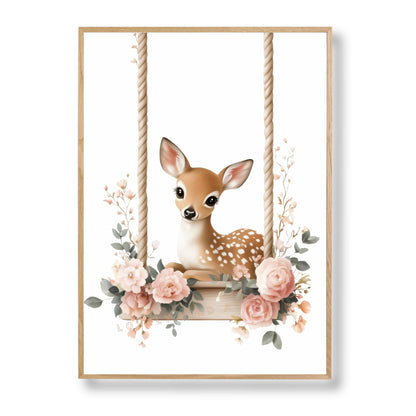 Affiche Biche & Balançoire Fleurie - Atelier Les Jolies Choses  