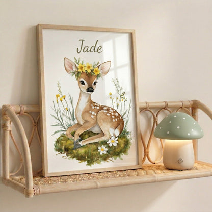 Affiche Biche - La clairière enchantée - Atelier Les Jolies Choses  