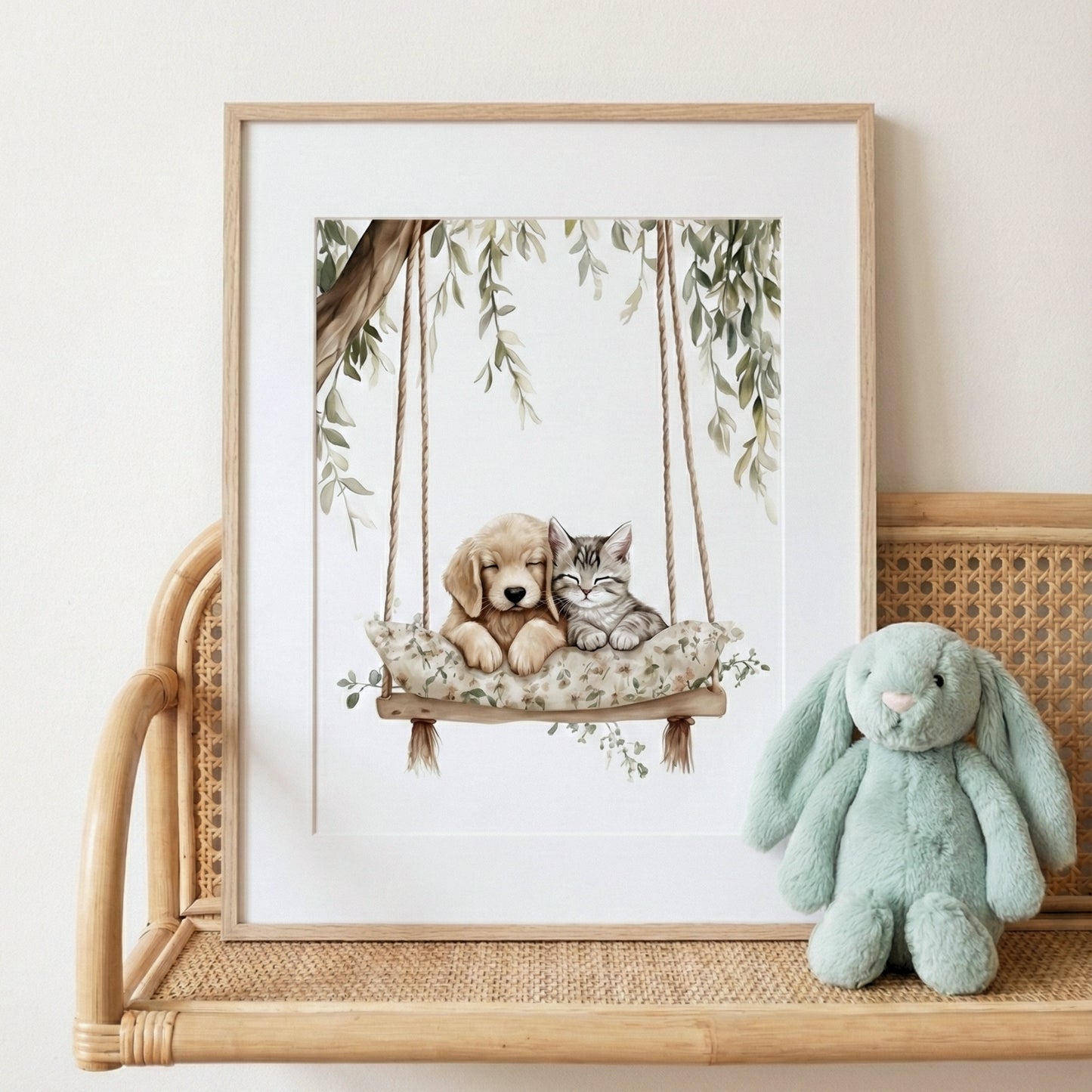 Affiche Chat & Chien Balancelle - Atelier Les Jolies Choses  