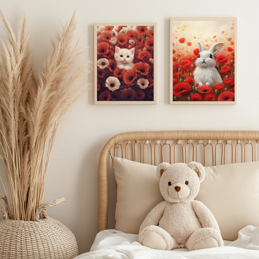 Affiche Chat &  Coquelicots - Atelier Les Jolies Choses  