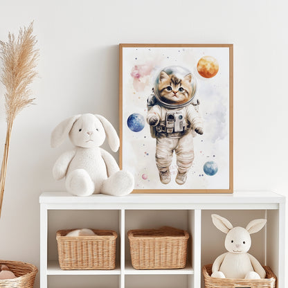 Affiche Chaton Astronaute - Atelier Les Jolies Choses  