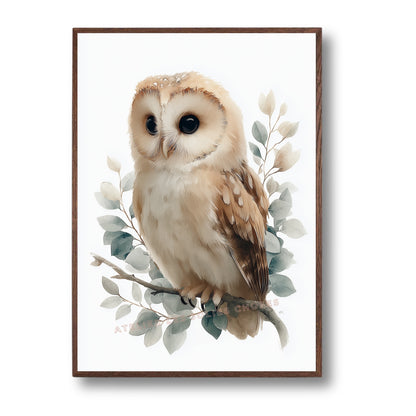 Affiche Chouette - Veilleuse des Bois