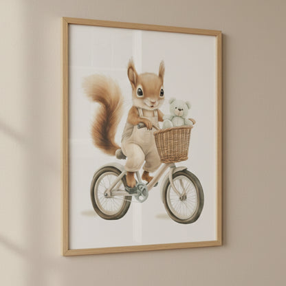 Affiche Ecureuil & Bicyclette - Atelier Les Jolies Choses