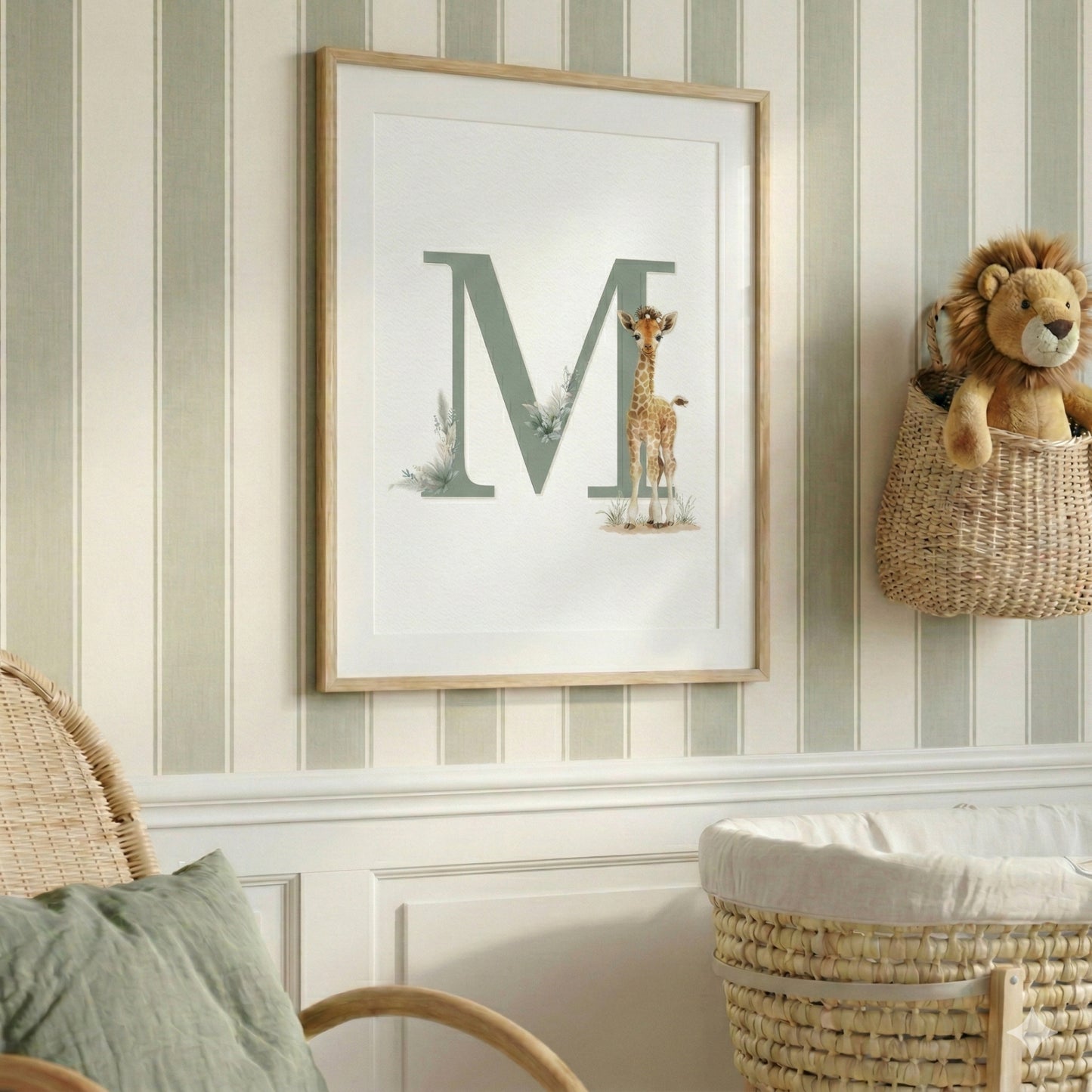 Affiche Girafe - Lettre M - Atelier Les Jolies Choses  