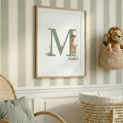 Affiche Girafe - Lettre M - Atelier Les Jolies Choses  