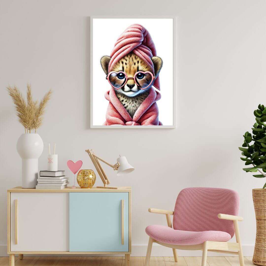 Affiche Guépard Bain - Atelier Les Jolies Choses  