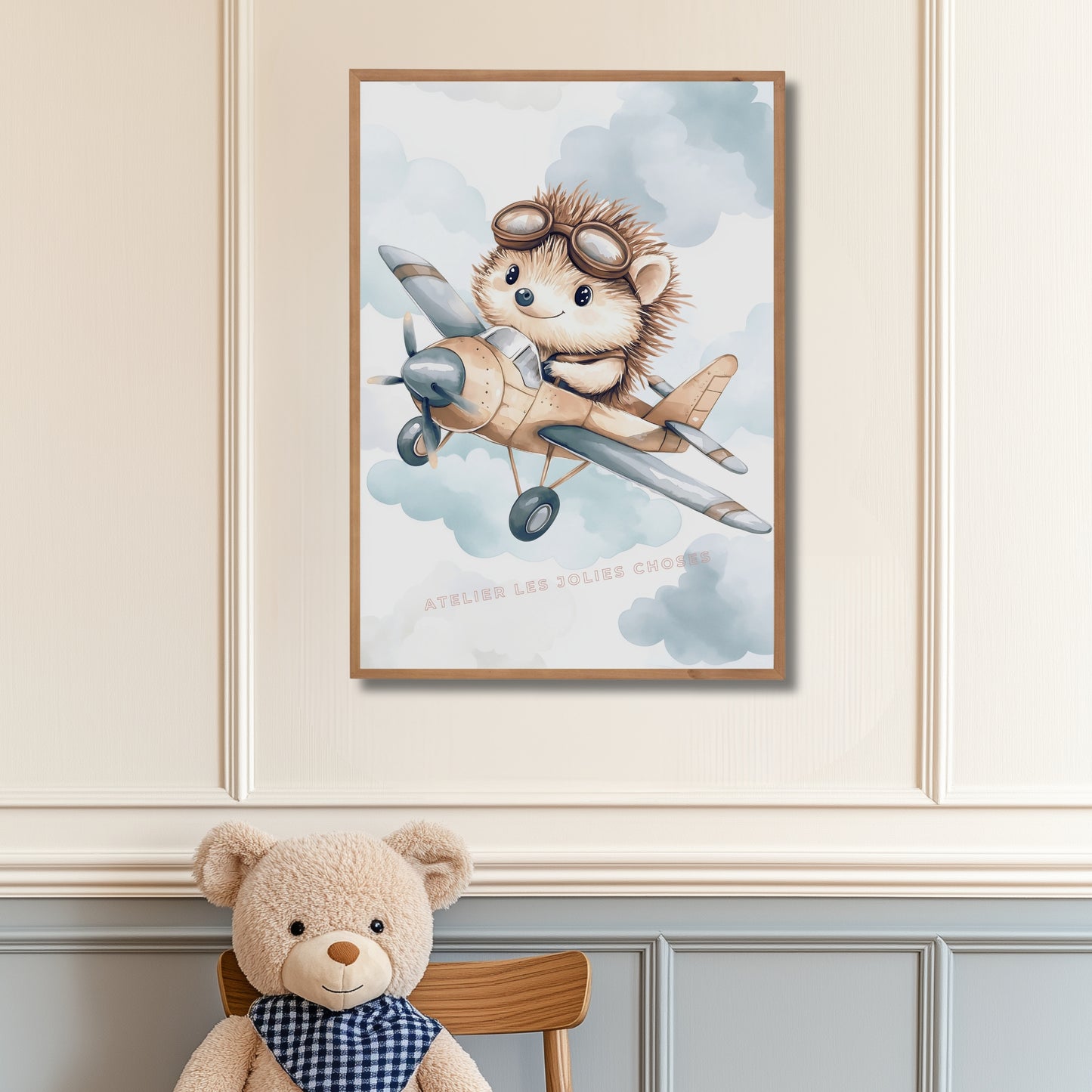 Affiche - Hérisson Pilote - Atelier Les Jolies Choses  