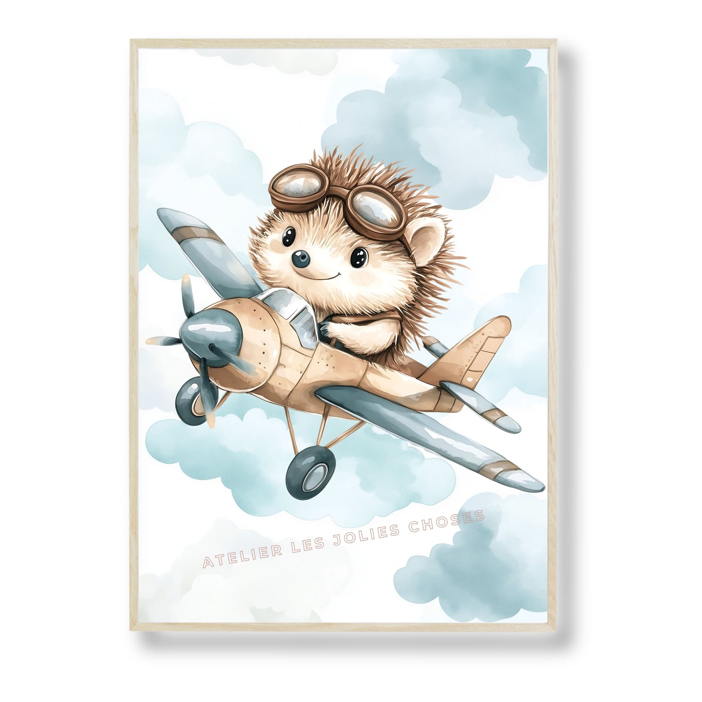Affiche - Hérisson Pilote - Atelier Les Jolies Choses  