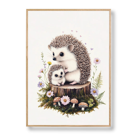 Affiche - Hérissons câlins - Atelier Les Jolies Choses  