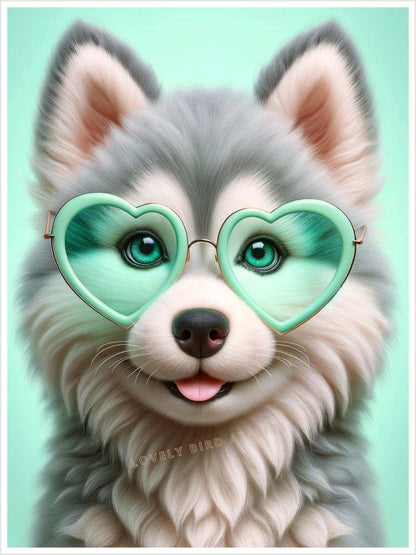 Affiche Husky Pop Blue - Atelier Les Jolies Choses  