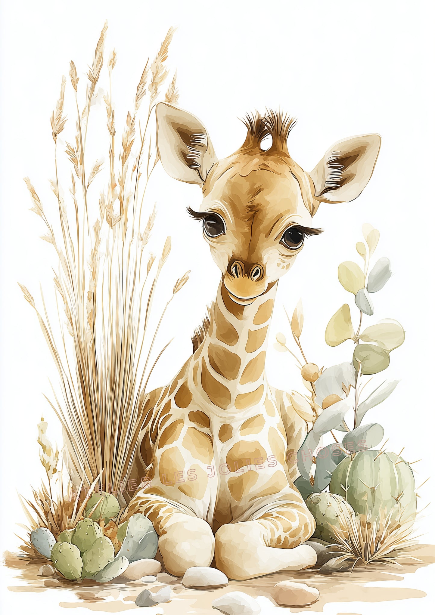 Affiche Jolie Girafe & Cactus - Atelier Les Jolies Choses