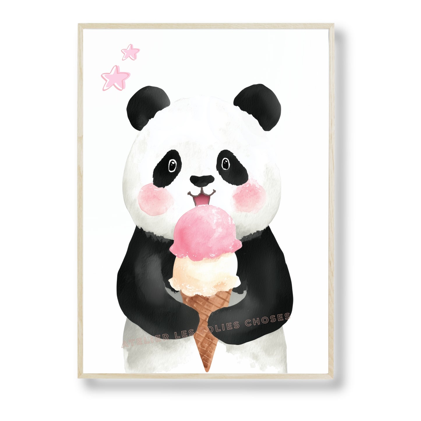 Affiche Kawaii Panda & Glace